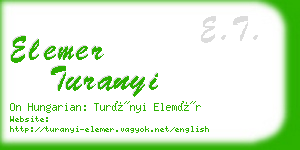 elemer turanyi business card